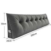 Reading Pillow, Ergonomic Triangular Backrest Cushion For Headboard, Backrest Cushion With Removable Cover With Zipper, Lumbar Support Pillow For Bed And Sofa - Xám - Xem 10