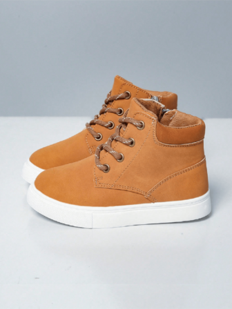 Botas para niños, otoño/invierno, botas de unicolor minimalistas, suela blanda, versátiles, botas de tobillo cortas con cremallera lateral para niñas grandes antideslizantes