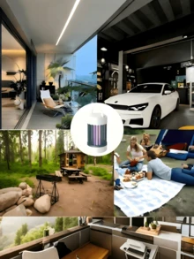 1pc Mute Electronic Insect Trap - USB-Powered Portable Bug Zapper With LED Ambiance Light, Durable Plastic Indoor/Outdoor Mosquito Killer For Camping & Home, No Chemicals, Design, Mosquito Zapper, Outdoor Pest Control, Modern Cylindrical Shape, USB Powered Device, Compact Design, Lightweight Construction, Home Users