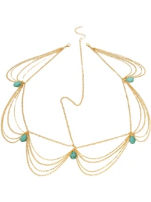 1pc Minimalist Retro Bohemian Green Turquoise Tassel Headband With Gold Chain, Hair Accessories, Head Pieces Jewelry, Hair Jewellery, Wedding,Stocking Stuffers,Stocking Fillers,Stocking Stuffers For Women,Stocking Fillers Women,Christmas Gifts,Gifts,Christmas Stocking Fillers,Gifts For Women,Gift,Christmas Gift,Stocking Stuffers For Adults,Stocking Fillers For Adult,Hair Stuff,Women's Accessories,Stocking Stuffer,Coming-Of-Age Hair Accessory,Christmas Hair Accessories,Gift Ideas For Women,Beauty Stocking Fillers,Christmas Gifts For Women