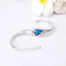 925 Silver Blue Zirconia Stone Bracelet, Suitable For Daily Wear - Blue - View 6