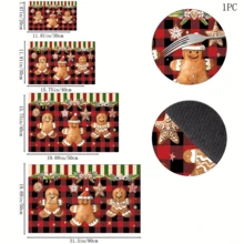 1 buc covoraș de uscare a vaselor cu model de turtă dulce, decor pentru casă, cadou de Crăciun, decorațiune de Crăciun, covoraș absorbant pentru blat de espressor, covoraș de scurgere a chiuvetei, covoraș absorbant moale pentru robinet, suport pentru pahare pentru chiuvetă de baie, accesorii de bucătărie și baie - Multicolor - Vizualizare 6