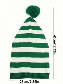 1/2 Winter Lady's Red Knitted Wool Santa Hat - 1 Piece, Adjustable Size. Suitable For Wearing In Winter To Keep Warm And Create A Christmas Atmosphere. For Christmas, A Christmas Gift, Christmas.