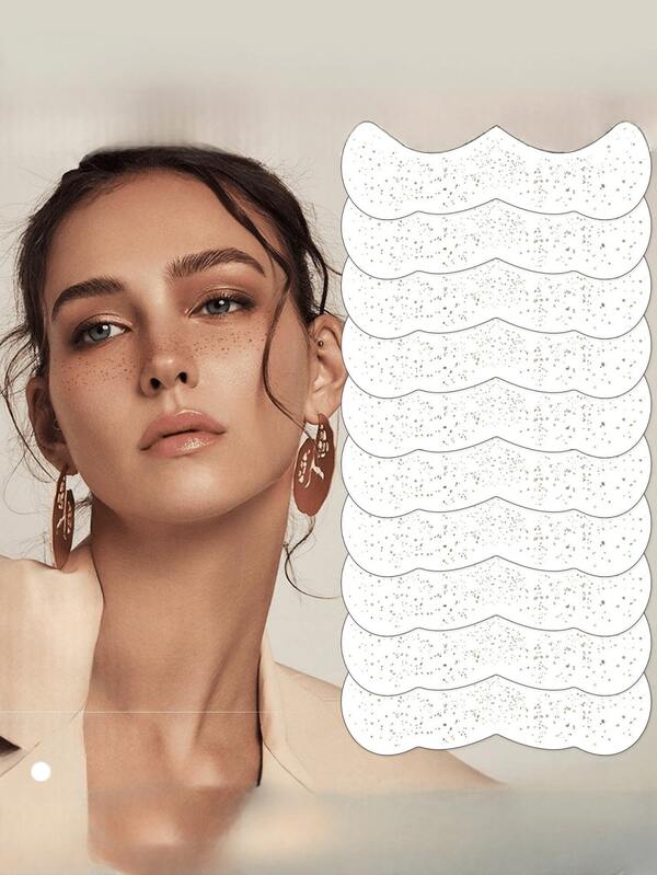 6 feuilles de paillettes pour taches de rousseur argentées scintillantes pour femmes. Tatouage de taches de rousseur pailleté pour le visage, imperméable. Convient pour le maquillage de danse, de musique et de fête.