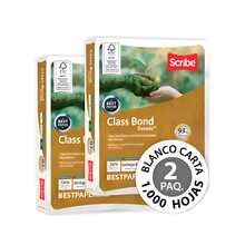 2 Paquetes de 500 Hojas de Papel Bond Blanco Scribe Class Bond Dorado, Tamaño Carta, 75 g/m², Blancura 93%, Papel Multipropósito para Impresoras Láser, Inyección de Tinta, Copiadoras y Equipos Multifuncionales, Papel de Alta Calidad para Oficina, Escuela, Tareas, Documentos, Informes, Presentaciones y Correspondencia, Suave al Tacto, Alta Opacidad, No se Atora, Ideal para Uso Diario y Trabajo Administrativo, Papel Bond Estándar para Impresión en Blanco y Negro o a Color, Excelente Desempeño en Equipos de Alto Volumen, Papel Blanco Profesional para Uso Escolar y Corporativo, Rendimiento Confiable y Resultados Nítidos en Cada Hoja - Blanco - Ver 4