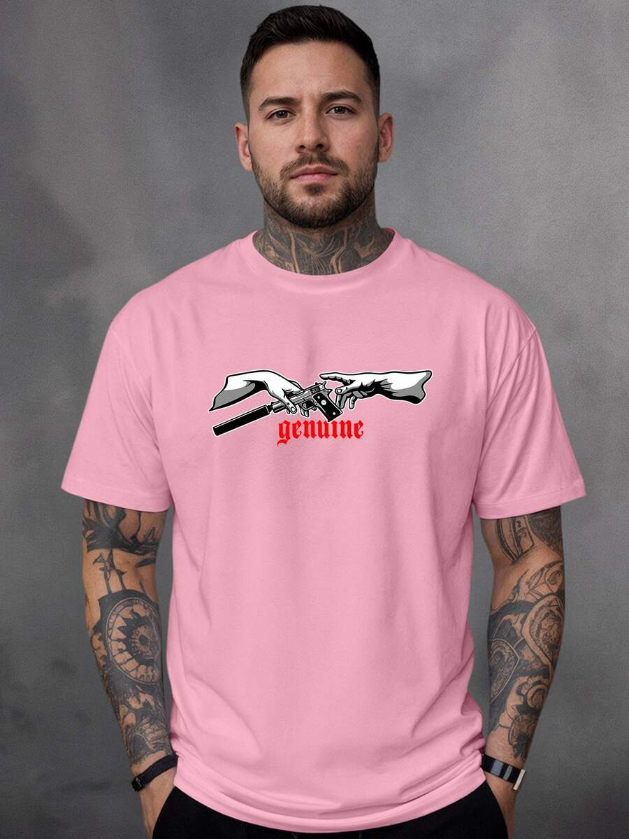 Men T-Shirts - Màu Hồng baby - Xem 1