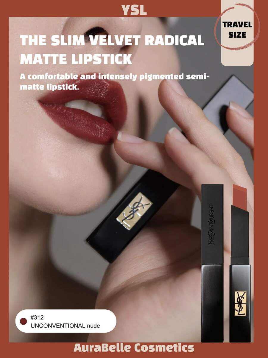 YSL Saint Laurent Slim Velvet Matte Lipstick (Black Tube) 1.2g #316/#312 - #312 - View 1