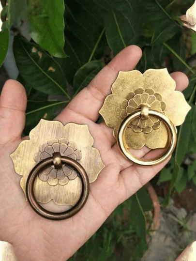 Antique Bronze Brass Drawer Knob, Back Plate Drop Ring Pulls, Dresser Pulls Knobs, Kitchen Cabinet Door Knobs Handles Room Decor Christmas Decoration Home Decor Free Screws