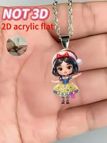 Disney 1件迪士尼项链，2D亚克力可爱吊坠项链，时尚毛衣链，生日派对经典礼物（随机链款） - 彩色 - 查看 11