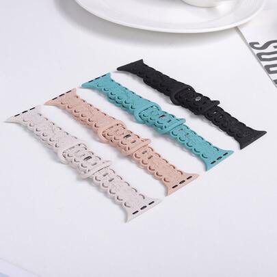 1 Stück Blumen Muster Silikon Armband kompatibel mit Apple Watch Series 11 Band 41/40/44/45mm/42mmS11/42mmS10/38/46/49mm Damen/Herren, weiches Hautfreundliches Armband, verstellbare Armbänder kompatibel mit Series 11/10/9/8/7/6/5/4/3/SE 3/Ultra 3 Smartwatch Zubehör