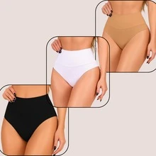 Kit Calcinha Cós Largo Fio Duplo Cintura Alta Segura Barriga Confortavel Poliamida Calsinha Femenina Levanta Bumbum - KIT-2 - Visão 11