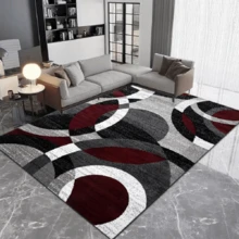 1pc Velvet, 850 Grams Per Square Meter [Golden Diamond Velvet 800GSM Non-Slip Dotted PVC Backing]Modern Abstract Geometric Black Gray Area Rug - Scandinavian Christmas Home Decor, Machine Washable For Living Room Sofa, Bedside, Kitchen & Gaming - Multicolor - View 16