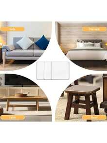 4 Stück/Set Anti-Rutsch Möbelgleiter, vielseitig einsetzbar, rutschfeste Möbelgriffe zum Reinigen, selbstklebende rutschfeste Möbelgleiter, Anti-Rutsch Hartholzboden Sofa Schützer, auch geeignet für Teppichbefestigung, Türpuffer, mit gewisser Stoßdämpfungswirkung (quadratisch)