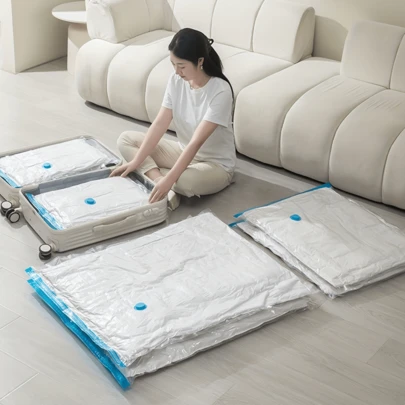 11pcs/Set Transparent Vacuum Compression Storage Bags, Modern Household Vacuum Compression Bags, Multiple Combinations Available, For Clothes, Blankets, Shirts, Travel Accessories, Lightweight Travel Dust Bags, Ideal For Travel And Home Storage, Dust-Proof And Lightweight Clothing Organizers, Space-Saving Bags, Comes With Air Pump