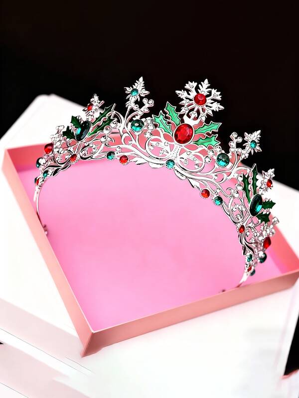 1 Stück Königinnenkrone, Legierung, Partystil, Damen Haarband Krone, Feiertags-Kopfschmuck, Halloween, Geburtstag, Hochzeit, Fotoshooting Kostümschmuck Weihnachten