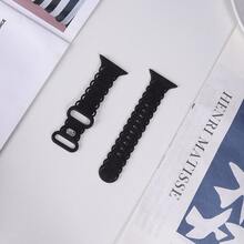 1pc Flower Pattern Silicone Watchband Compatible With Apple Watch Series 11 Band 41/40/44/45mm/42mmS11/42mmS10/38/46/49mm Women/Men,Soft Skin-Well Bracelet Correas Adjustable Wristbands Compatible With Iwatch Series 11/10/9/8/7/6/5/4/3/SE 3/Ultra 3 Smartwatch Accessory