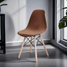 1pc/2pcs Solid Color Velvet Chair Cover, Elastic Slipcover, Nordic Style Vanity Stool, Wear-Resistant, Scratch-Resistant, Home Decor, Solid Color, Backrest Cover, Seat Cushion Cover, Suitable For Hotel, Home, Restaurant - Dark Brown - View 10