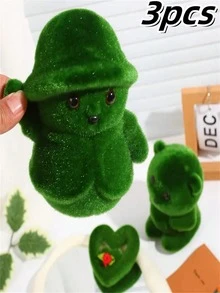 3pcs Cute Bear With Heart Decor, Suitable For Garden, Yard, Living Room, Bedroom, Mother's Day Gift For Family And Friends - Multicolor - View 4