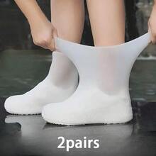 2件防水鞋套，雨鞋套，可重复使用硅胶防滑鞋套适合户外使用，男女款雨鞋套，硅胶鞋套，防水鞋套，防滑雨鞋套，可重复使用鞋套（透明，大号） - 彩色 - 查看 16