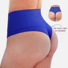 Calcinha Cintura Alta Fio Duplo Cós Alto Segura Barriga Confortavel Levanta Bumbum Poliamida Calsinha Femenina Que Aperta a Barriga - Branco - Visão 8