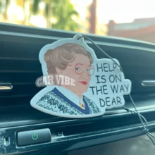 Internet Viral Image 'HELP IS ON THE WAY DEAR''NEVER GIB UP'. Design ,Car Air Freshener And Rearview Mirror Decoration - Long-Lasting Fragrance For A Fresh And Inviting Car Interior,Idea Funny Gift For Friends - Multicolor - View 3