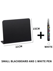 1 Piece Black Chalkboard Set With Liquid Chalk Markers - Mini Blackboard, Price Tag, 6 Color Liquid Chalk Markers, Message Board