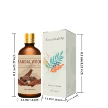 100% 纯檀香精油，3 种尺寸：100ml、30ml、10ml，适用于扩散器、扩散石、加湿器，适用于卧室、汽车、房间、浴室 - 純正檀木精油 - 查看 4