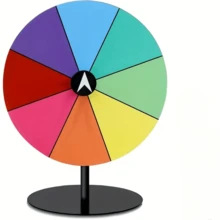 12 英寸旋转奖品转盘，配有重型支架和 14 槽彩色桌面转盘 - 非常适合嘉年华、贸易展、财富旋转游戏、游戏礼物 - 多色 - 查看 14