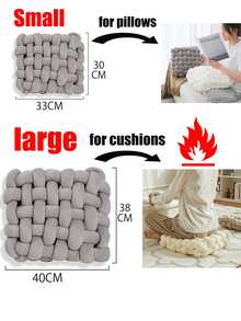 1个手工编织方形靠垫，可用作沙发抱枕、椅垫、地垫、靠背垫、腰枕，装饰房间，适用于书房、卧室、客厅，也可用作坐垫、办公椅垫、游戏椅垫。