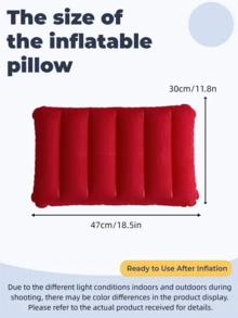 1pc Square Inflatable Travel Pillow - Neck Support For Car & Plane, Also Suitable As Lumbar Cushion, Ideal For Long Flights & Road Trips, Comfortable Aviation Accessory, Elegant Travel Gear, Durable Inflatable Material - Multicolor - View 13