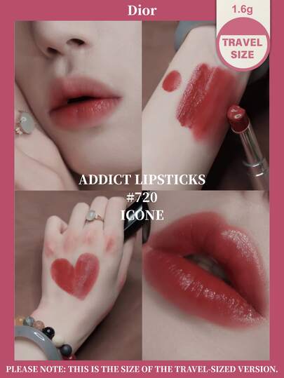 Tamaño de viaje-1.6g-#720: Brillo de labios Dior, tono Té con leche de frijol, acabado brillante espejo, favorecedora para todos los tonos de piel, estilo popular de otoño e invierno