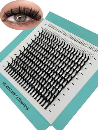 240 Pcs D-Curl Spike Lash Clusters & Underlash Extensions Natural Sheer Effect, Individual Flare Lashes (5mm, 12-14-16-18mm) DIY False Eyelashes For Multiple Occasions: Work, Dates, Parties