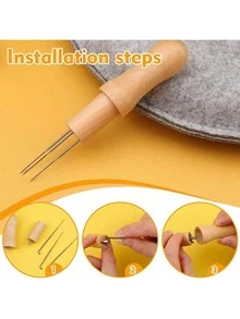 Needle Felting Pad Grey Sponge Needle Felting Mat With Felting Needle Tool With 3 Needles Accommodates Any Felting Project - Grey - View 3