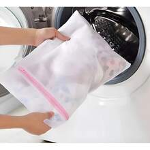 Kit 5 Sacos Lavar Roupa Intima Lingerie Delicada Zíper 40x50