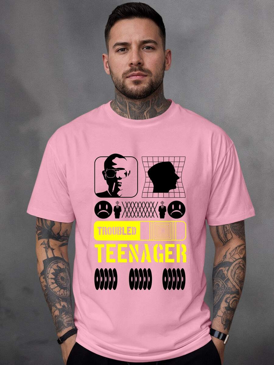 Men T-Shirts - Màu Hồng baby - Xem 1