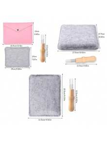 Needle Felting Pad Grey Sponge Needle Felting Mat With Felting Needle Tool With 3 Needles Accommodates Any Felting Project - Grey - View 5