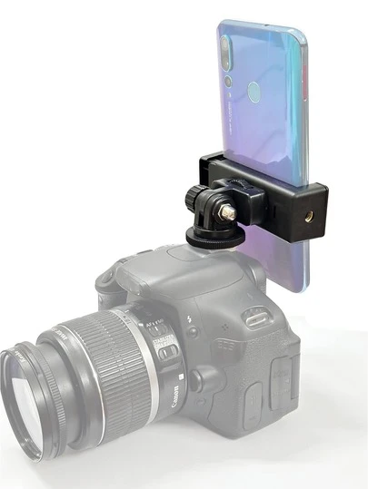 マルチファンクション ホットシューマウント スマホクリップ、ミラーレス一眼レフカメラ対応