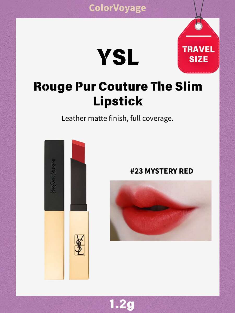 Son môi YSL mini 1,2g - #21 Đỏ cổ điển / #23 Đỏ cam rực rỡ / #1966 Đỏ nâu ấm - #hai mươi ba - Xem 1