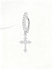 1 pieza Anillo de ombligo con forma de cruz, de estilo punk versátil y casual, adecuado para uso diario, fiestas, festivales de música, vacaciones y baile