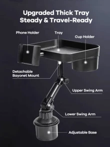 REMAX حامل كوب سيارة وحامل هاتف 2 في 1 عالمي، قابل للتوسيع مع قاعدة قابلة للتعديل