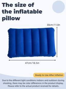 1pc Square Inflatable Travel Pillow - Neck Support For Car & Plane, Also Suitable As Lumbar Cushion, Ideal For Long Flights & Road Trips, Comfortable Aviation Accessory, Elegant Travel Gear, Durable Inflatable Material - Multicolor - View 18