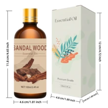 100% 纯檀香精油，3 种尺寸：100ml、30ml、10ml，适用于扩散器、扩散石、加湿器，适用于卧室、汽车、房间、浴室 - 純正檀木精油 - 查看 3