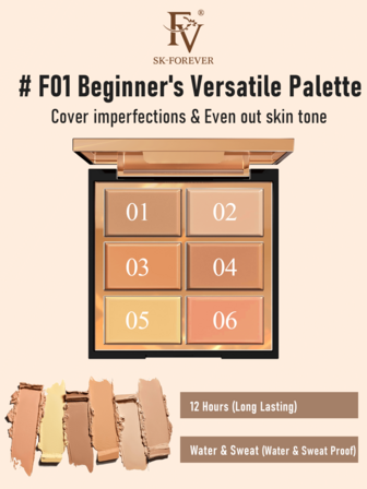 6 色遮瑕膏和腮红盘，2 合 1 哑光霜状腮红和遮瑕膏盘，持久耐用，防晕染，自然妆效，易于晕染，哑光质地腮红和遮瑕膏盘