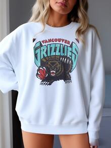 Vintage 00s Vancouver Grizzlies Sweatshirt Vancouver Grizzlies Sweatshirt Vancouver Grizzlies  Basketball Sweater Hoodie Jacket Crewneck Sweatshirt - White - View 1