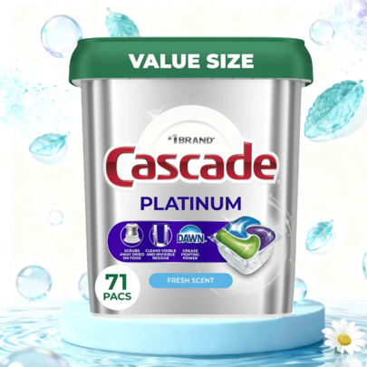 Cascade Platinum Dishwasher Pods Dishwasher Detergent Soap Tabs Fresh Scent 71 Count Cascade Complete Cleans BurntOn Messes In 1 Wash No PreWas