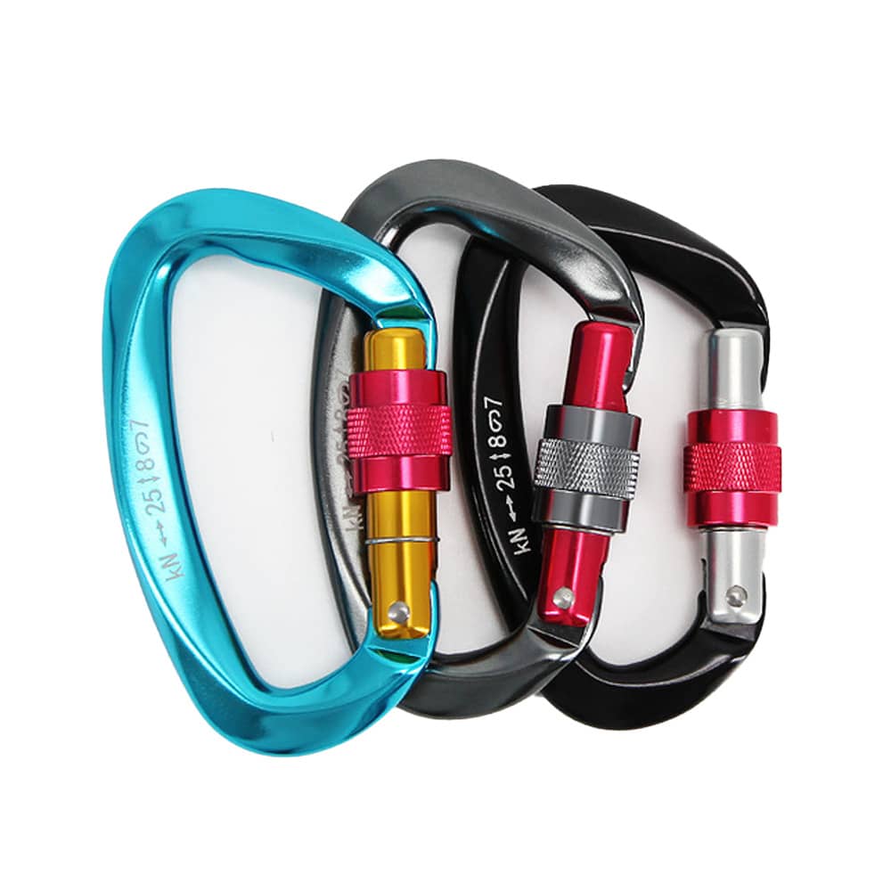 Rock Climbing 25kN Safety Lock, Made Of High-Strength Aluminum Alloy, Threaded Lock Design, A Safety Lock For Mountain Climbing And Yoga Hammock, Multiple Color Options