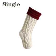 1pc Customized Embroidered Christmas Stocking, Christmas Tree Decor, Large Capacity Storage Sock, Can Be Engraved With Name/Letter, Knitted, Fireplace Hanging Decor, Holiday Home Decor, Christmas Party Decoration, Santa Claus Sock, Christmas Gift Bag, Gift For Family And Friends, New Year Room Decoration