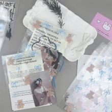 50 个透明自粘礼品包装袋，用于泰迪熊和蝴蝶结图案礼品的塑料包装袋，用于珠宝的自粘包装袋，用于礼品工艺的 DIY 包装自粘袋，适用于节日、生日、婚礼和派对礼品包装袋。 - 彩色 - 查看 7