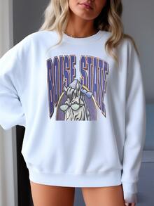 Vintage 00s Boise State Broncos Sweatshirt Boise State Broncos Sweatshirt Boise State University Boise State Football Sweater Hoodie Jacket Hat Sweatshirt - 白色 - 查看 1