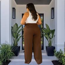 Women's Plus Size High Waist Tailored Pants Shape The Butt Comfortable Elegant Versatile - Rỉ Nâu - Xem 4